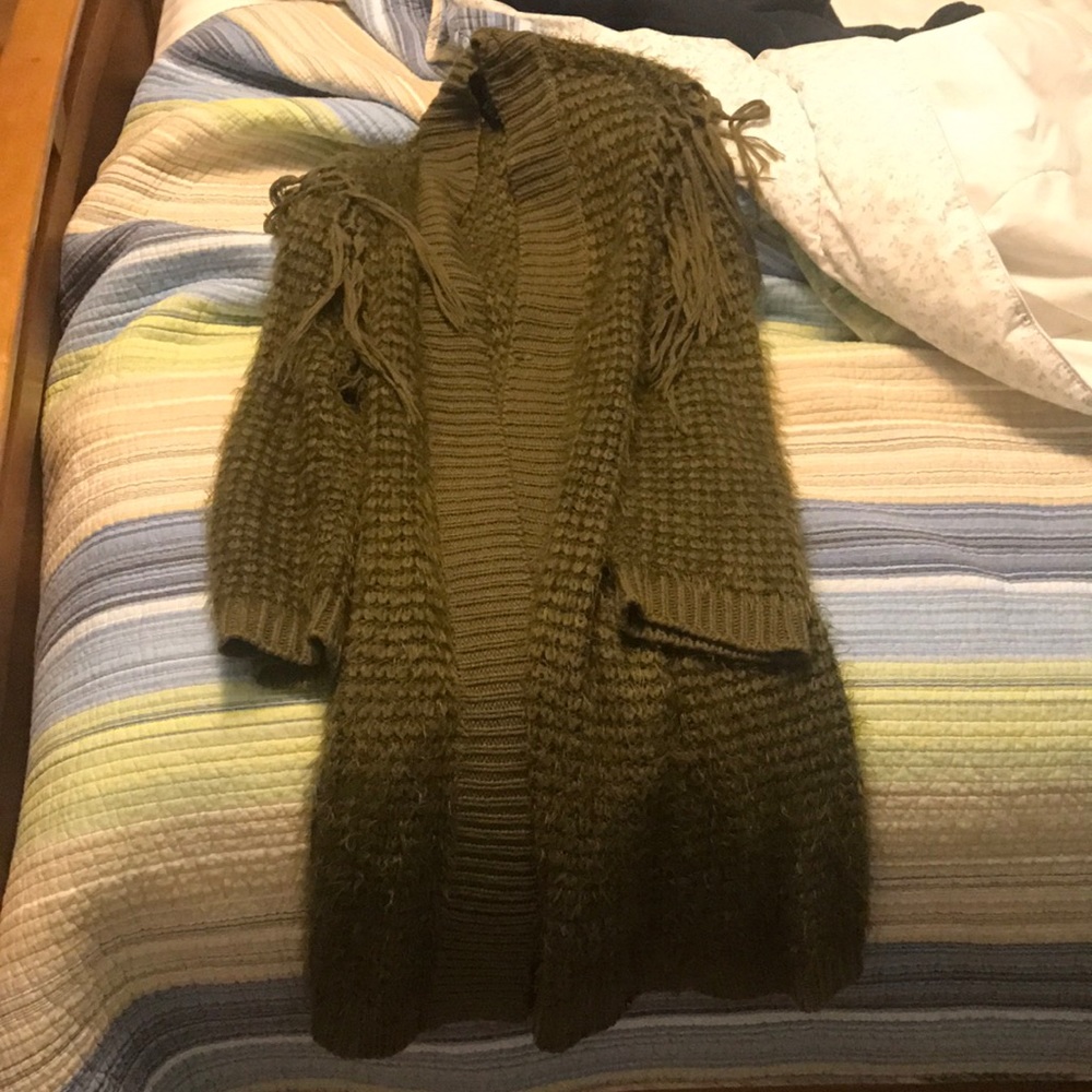 Volcom Fringed Open Front Cardigan - image 7